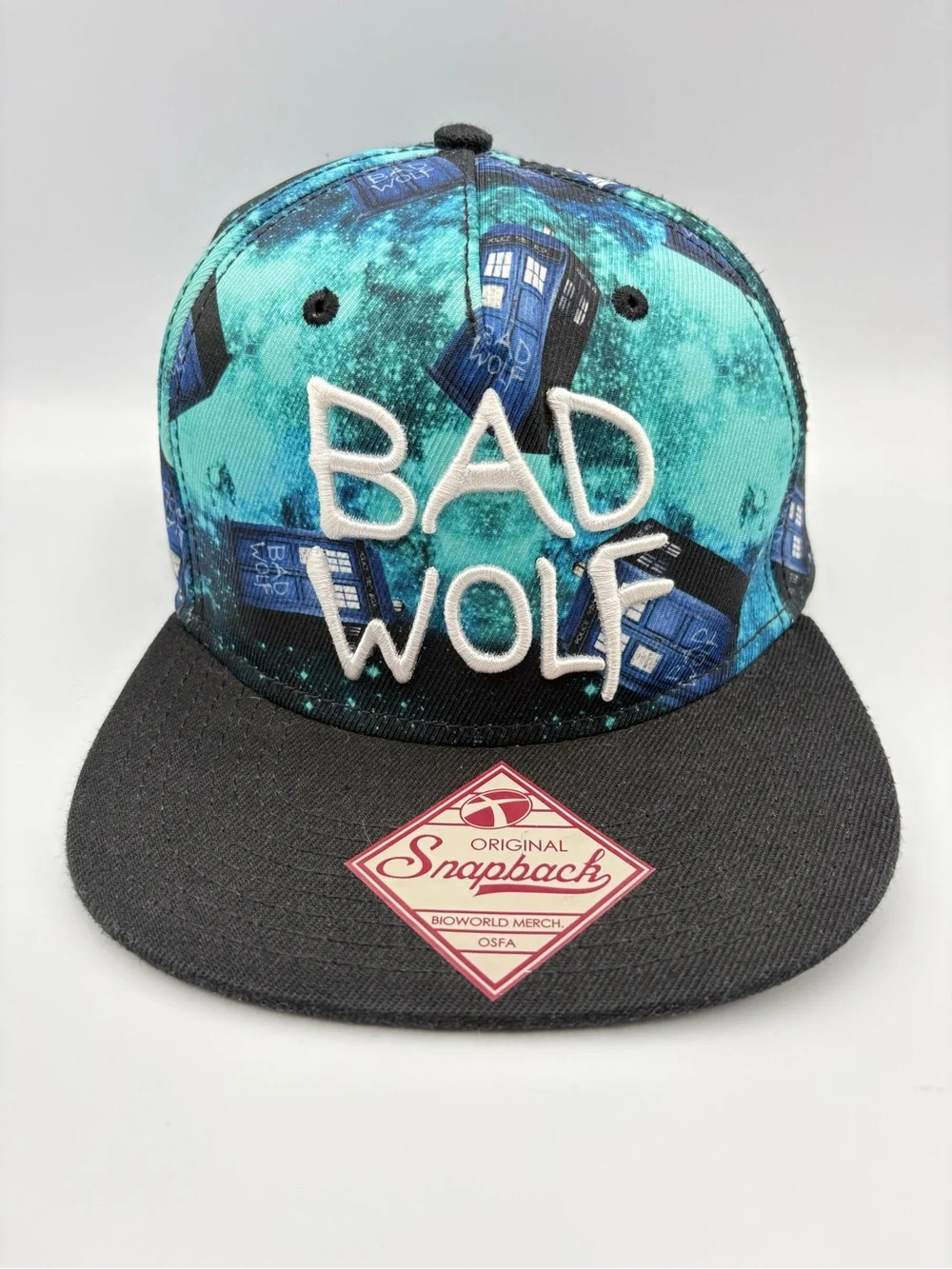 Bad Wolf Snapback Hat in Teal and Black